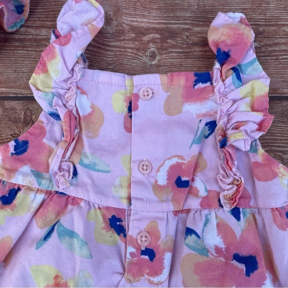 Carter’s baby girl floral romper, bucket hat and matching sandals 6 months - Picture 8 of 16